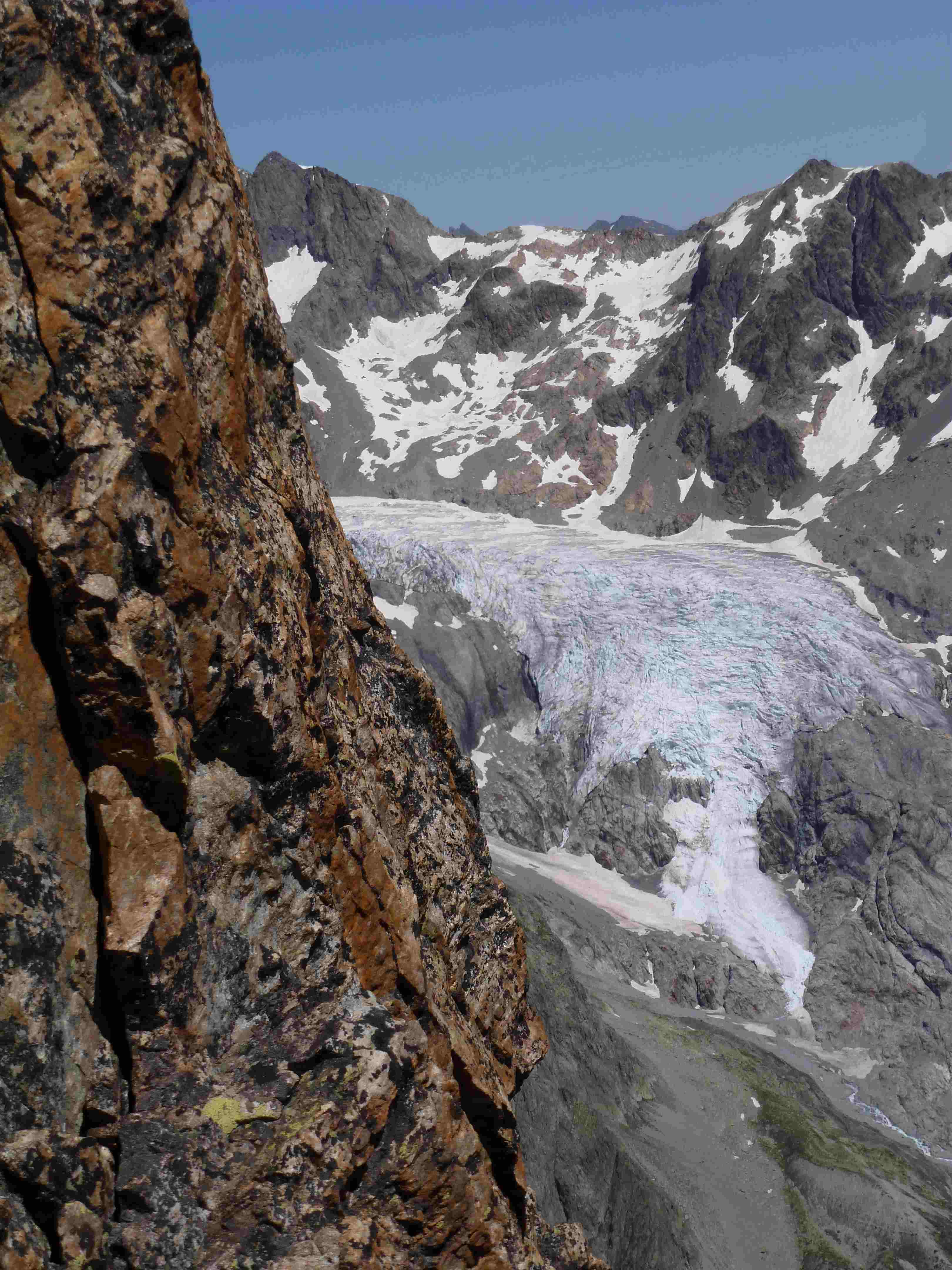 Glacier blanc vu du pilier est des 3 dents du Pelvoux
