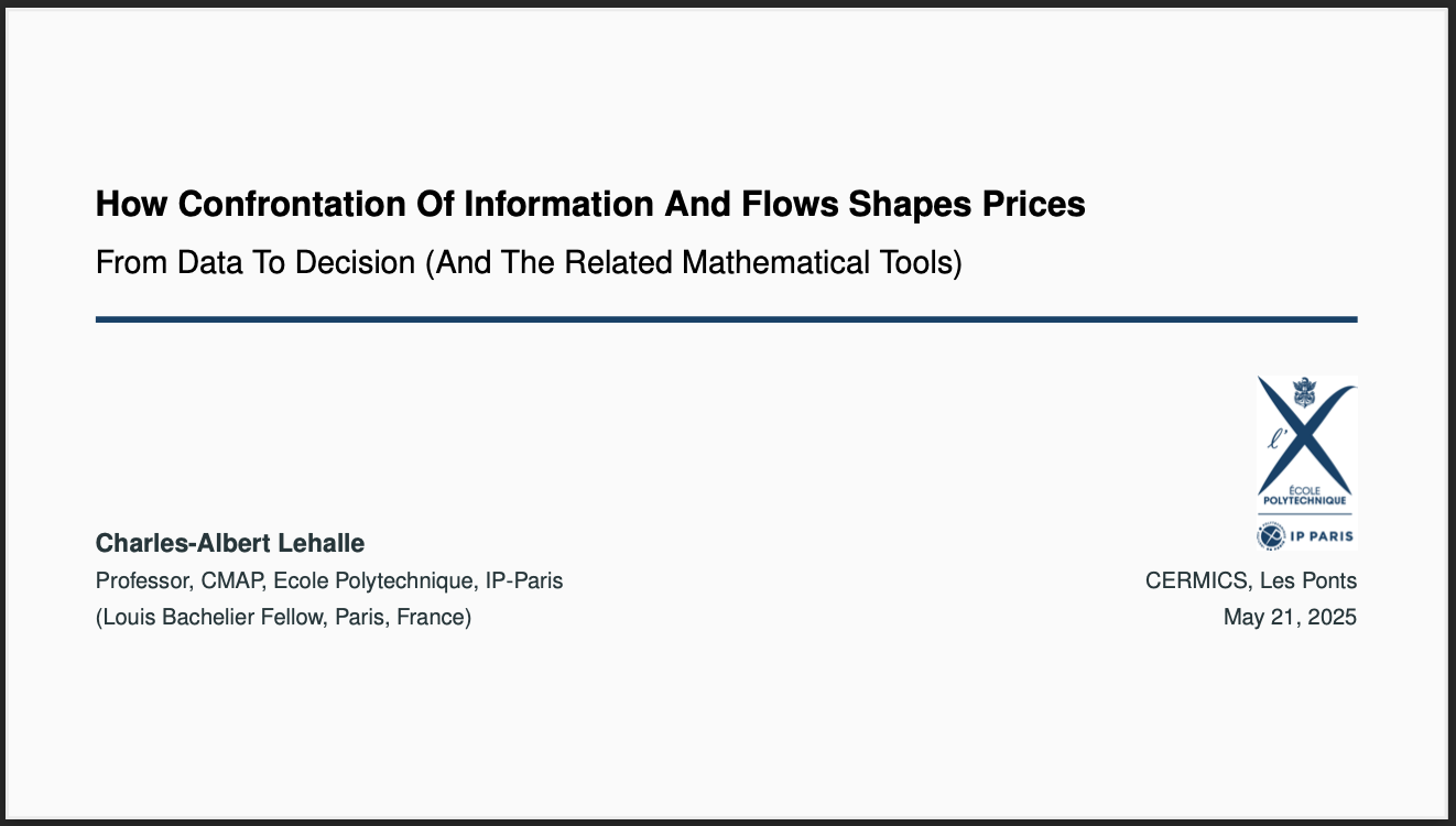 Slides: How Confrontation Of Information And Flows Shapes Prices