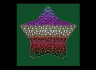 Tridimensional visualization of an aperiodic Penrose tiling of the Golden Decagon 
