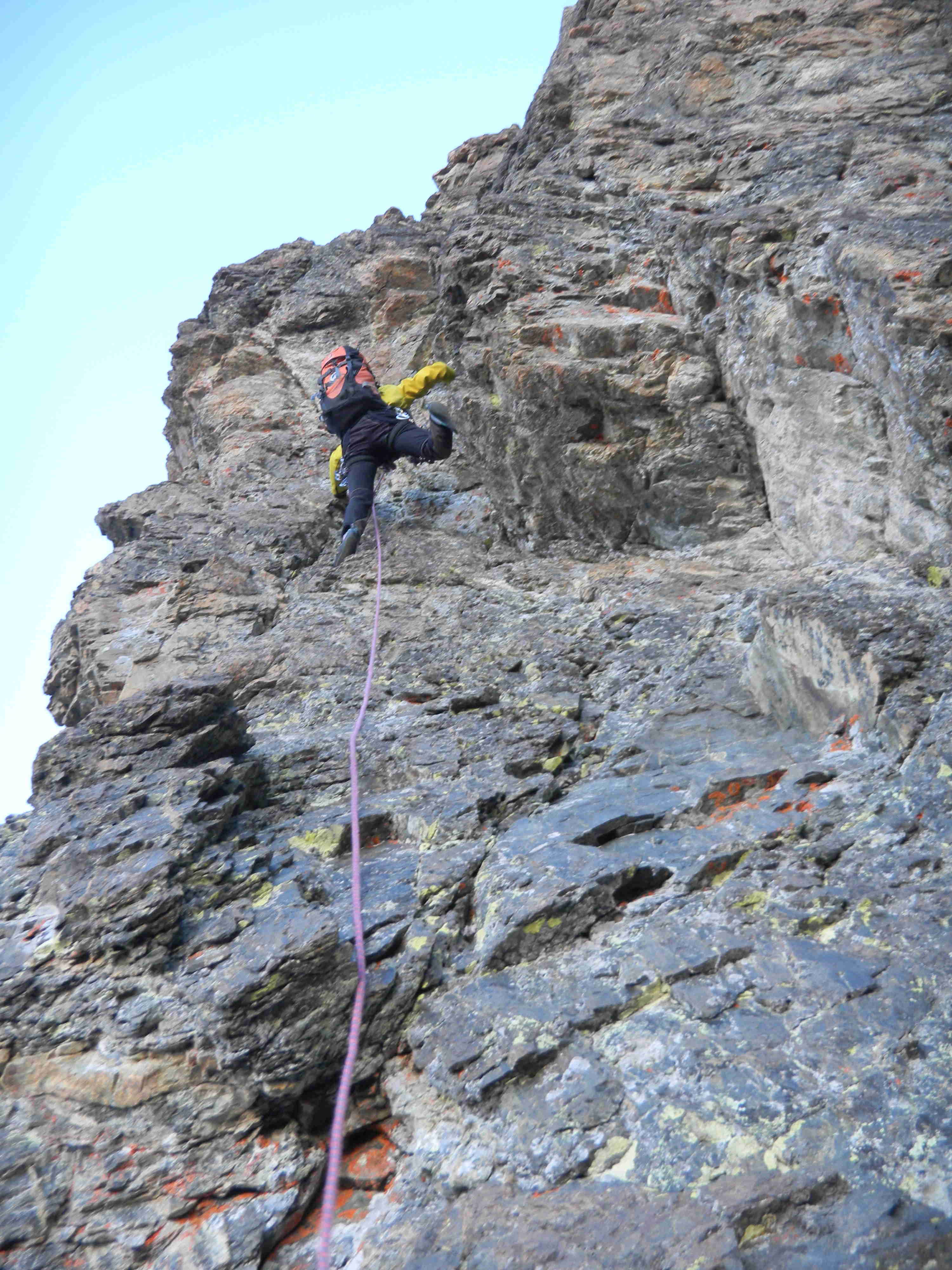 Dans la voie Devies-Gervasutti � l'Ailefroide