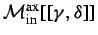 $\mathcal{M}_{\text{\rm in}}^{\text{\rm ax}}[[\gamma,\delta]]$